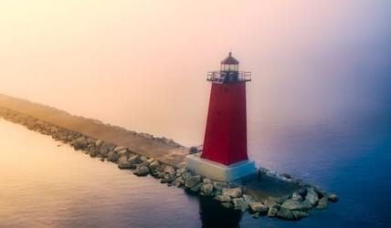 Lighthouse on Lake Michigan 